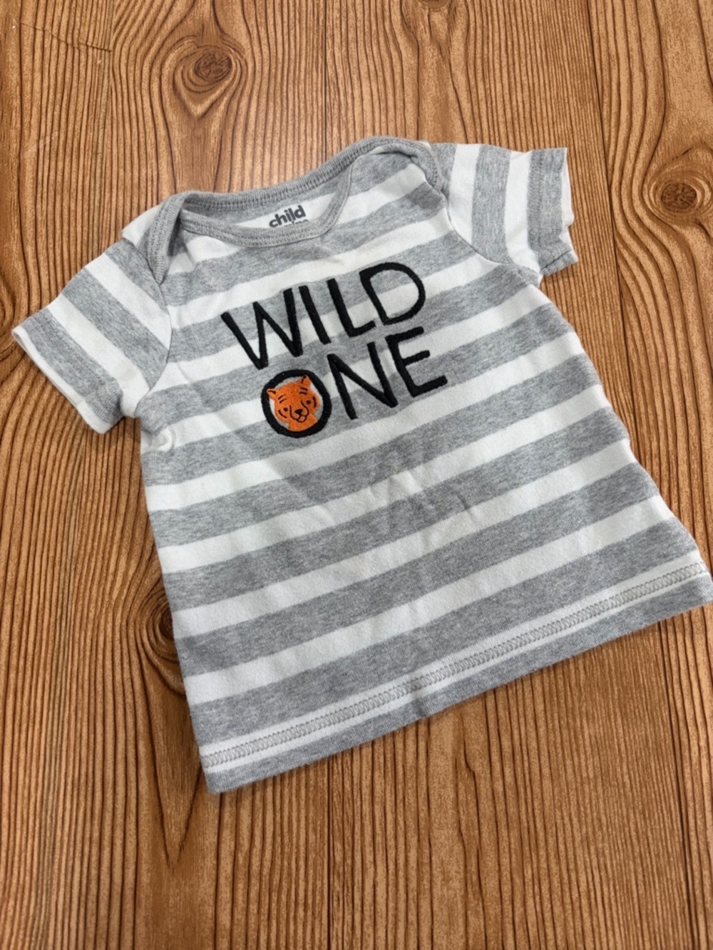 7/$20 Child of Mine Infant 'Wild One' Striped Short Sleeve Tee Cotton